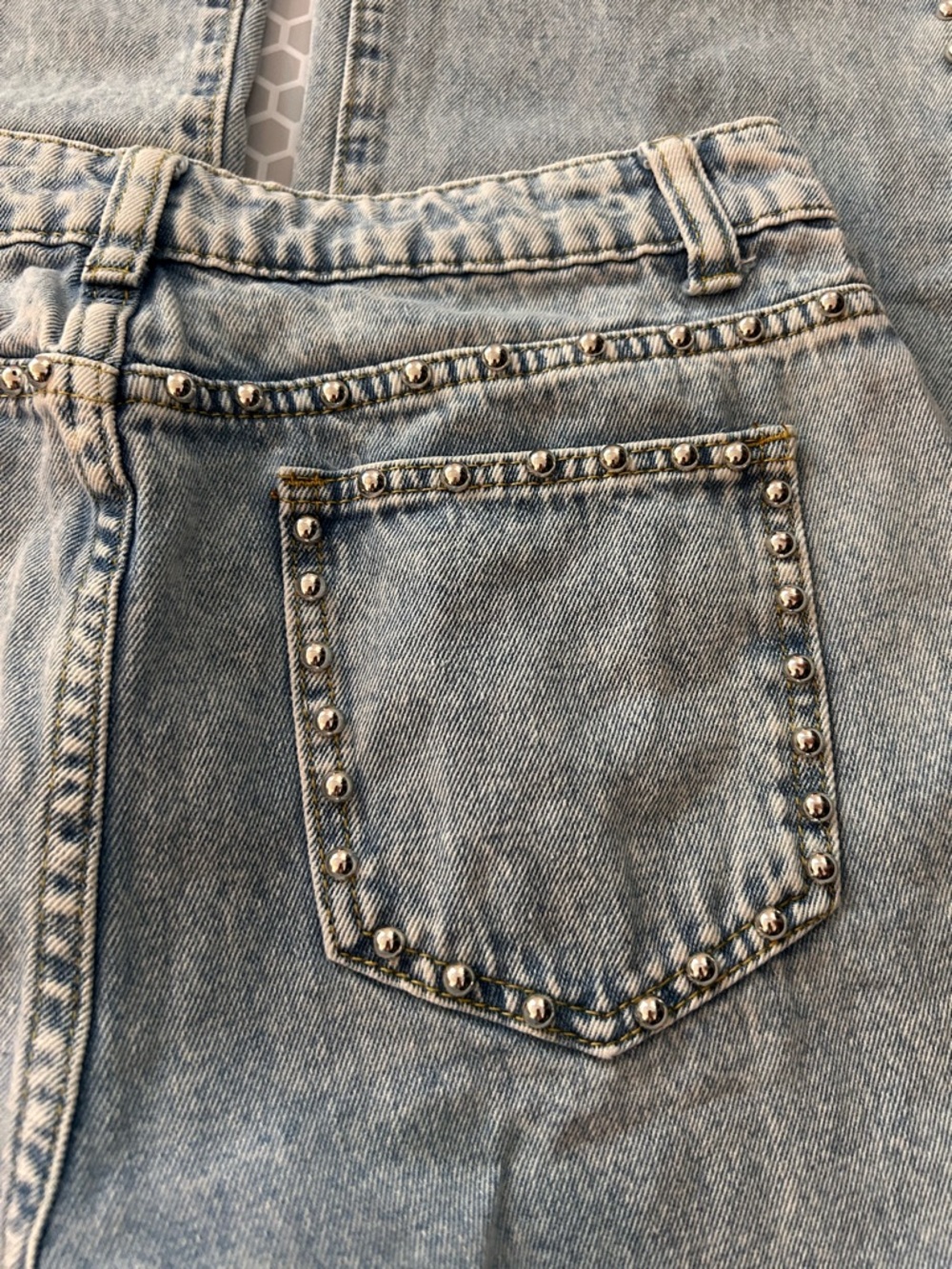 Studded Light Wash Denim Jeans Size S